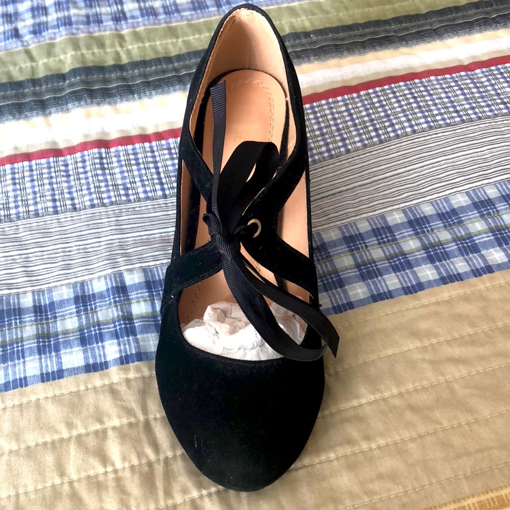 Black suede dressy shoes by Chase + Chloe. Size 7.5